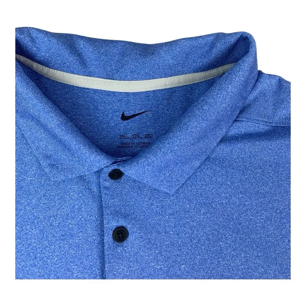 Nike Dri Fit Golf Polo Shirt, Moisture Wicking, Blue, Men's Size 2XL